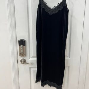 Formal Velvet dress with Lace Trimmings